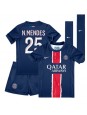 Paris Saint-Germain Nuno Mendes #25 Domácí dres pro děti 2024-25 Krátký Rukáv (+ trenýrky)